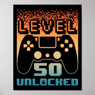 50:e födelsedag För manar nivå 50 olåst spelare 50 Poster