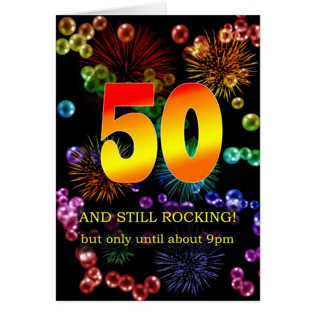 50:e födelsedag fortfarande hälsningskort (Framsidan)