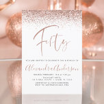 50:e födelsedag Glitter Ro Guld Rosa Inbjudningar<br><div class="desc">Ro Guld -  Rosa och svart Glitter-Anpassningsbarna: alla åldrar (50:e) Födelsedagsfest inbjudan . Detta är perfektens (femtio) Roligt och Trendigets födelsedag för en modern Elegant Gnistra Girly-Födelsedagsfest. Kontakta designern om du vill matcha anpassade objekt.</div>