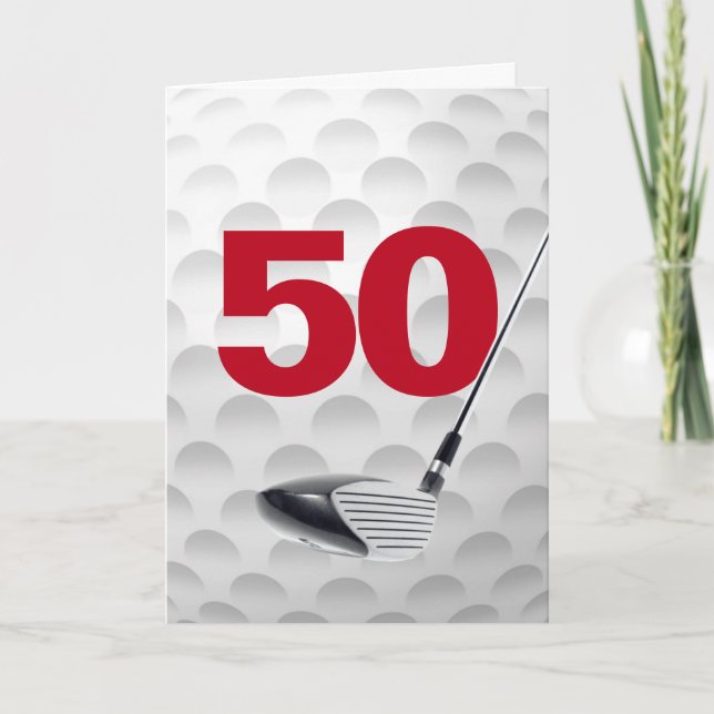 50:e födelsedag Golf Boll design Kort (Framsida)