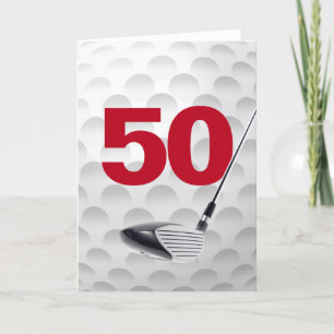 50:e födelsedag Golf Boll design Kort
