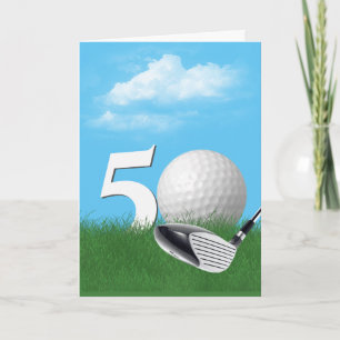 50:e födelsedag Golf Boll i gräs Kort