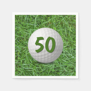 50:e födelsedag Golf Boll på gräs Pappersservett