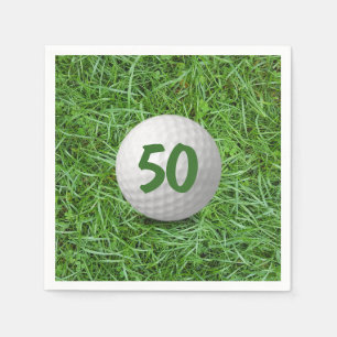 50:e födelsedag Golf Boll på grassblöjor Pappersservett