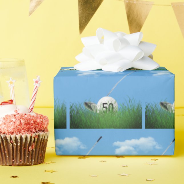 50:e födelsedag Golf Boll Presentpapper (Födelsedagsfest)