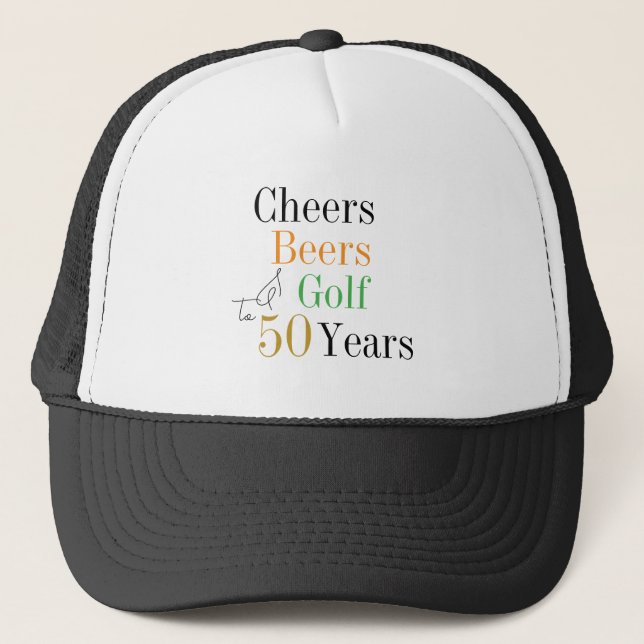 50:e födelsedag Golf Cheers Öl Minimal Keps (Framsida)