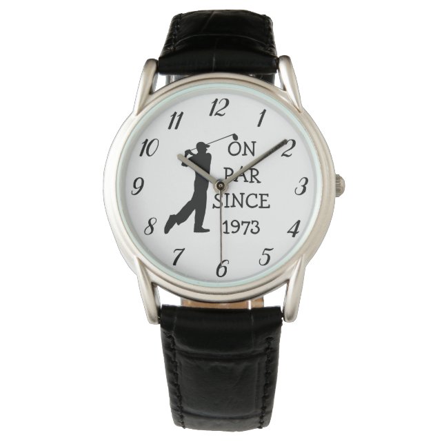 50:e födelsedag Golf Golfer Pappa Elegant Armbandsur (Framsida)
