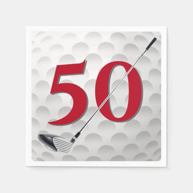 50:e födelsedag Golf Klubb Napkins Pappersservett (Framsidan)