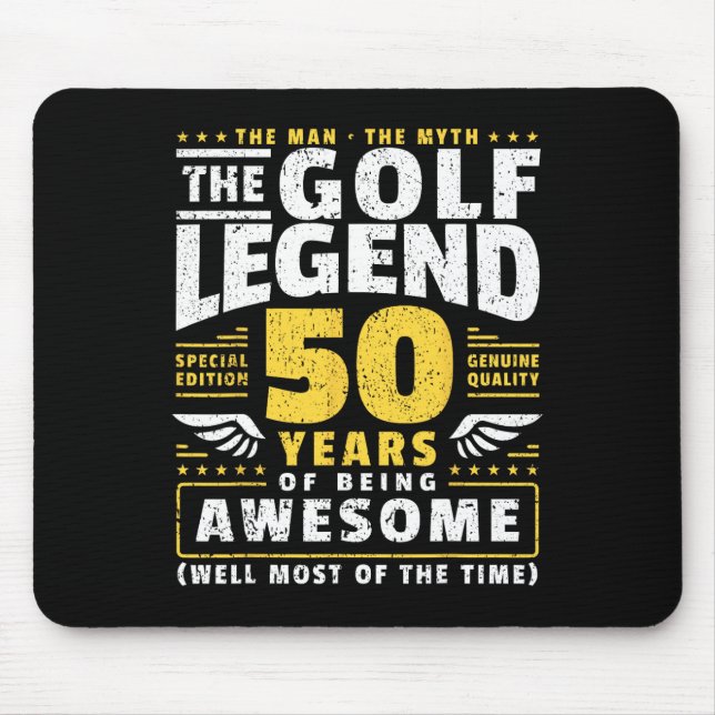 50:e födelsedag Golf Player 50 år gammal Golfer Musmatta (Framsidan)