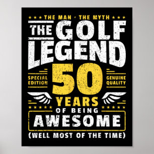 50:e födelsedag Golf Player 50 år gammal Golfer Poster