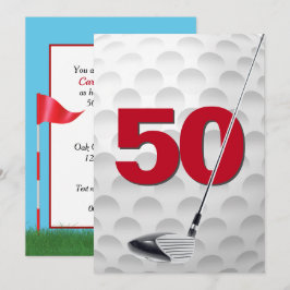 50:e födelsedag Golf-Temapartyet Inbjudningar