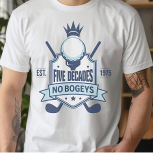 50:e födelsedag Golf Thmet No Bogeys T Shirt