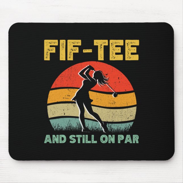50:e födelsedag Golf Women's design Retro 50 Year  Musmatta (Framsidan)