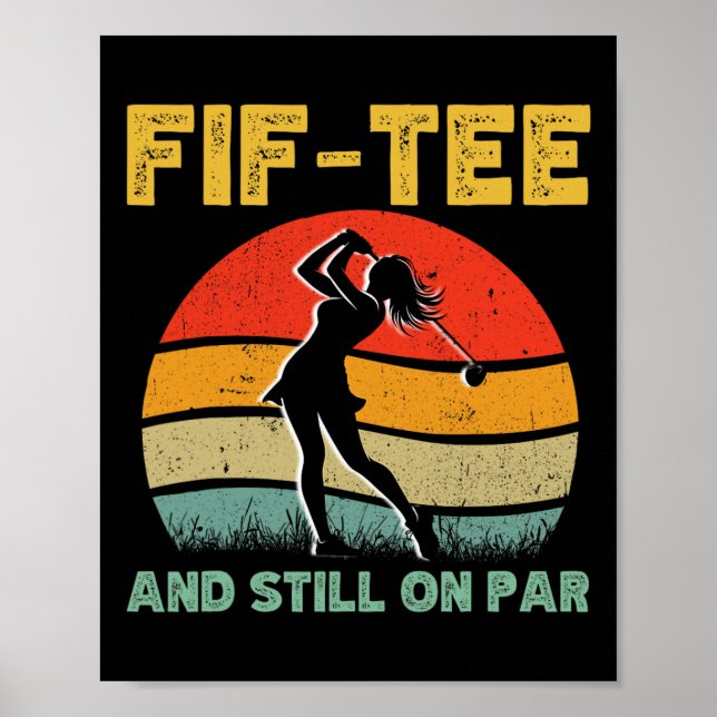 50:e födelsedag Golf Women's design Retro 50 Year  Poster (Framsidan)