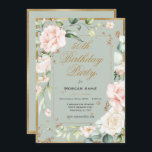 50:e födelsedag Grönt Guld Watercolor Blommigt Inbjudningar<br><div class="desc">Den vackra faux-guld trimmade sage-grönten med rosa , ömtåliga blommor. Faux guld. Den här inbjudan är perfekt för den vackra kvinnan som blir 50. Chic och sofistikerad precis som hon. En sådan elegant på 50 år. Det har varit trevligt att skapa den här designen åt dig. Zazzle garanterar 100 %...</div>