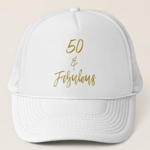 50:e födelsedag Guld Foil and White Truckerkeps