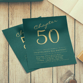 50:e födelsedag Guld Grönt budgetinbjudan Flygblad
