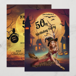 50:e födelsedag Halloween fest Inbjudningar