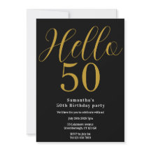50:e födelsedag i Black Guld Chic Birthday