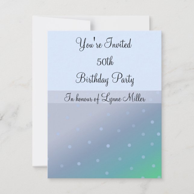 50:e födelsedag i blått inbjudningar (Framsida)