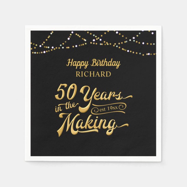 50:e födelsedag I SKAPAR Grattis på födelsedagen Pappersservett (Framsidan)