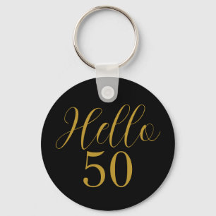 50:e födelsedag i Svarta Guld Nyckelring