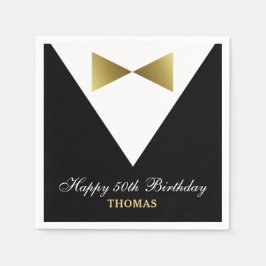 50:e födelsedag | Idéer vid Svarta och Guld Party Pappersservett