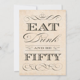 50:e födelsedag Katt i Party, ät och var FEMY Inbjudningar