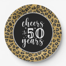 50:e födelsedag Leopard Black och Guld