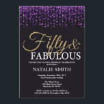 50:e födelsedag Lila och Guld Glitter Inbjudningar<br><div class="desc">50:e födelsedagsinbjudan. Femtio och Fabulous. Svart Lila och Guld Glitter. Vuxens Födelsedagsfest. För manar eller kvinnor. Om du vill göra ytterligare anpassningar klickar du på knappen "Anpassa" och användor verktyg som är utformat för att ändra mallen.</div>