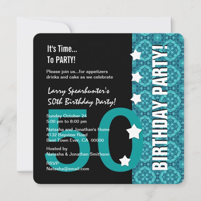 50:e födelsedag Lustigt över Backe Z50D Inbjudningar (Framsida)