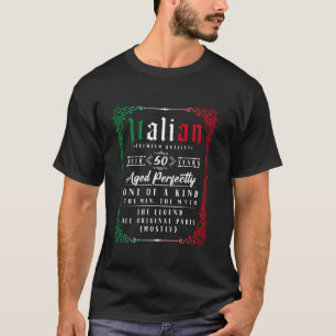 50:e födelsedag mannen myten den italienska ligend t shirt