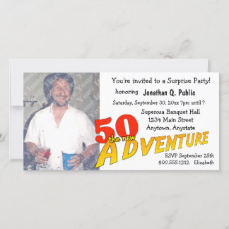 50:e födelsedag med fotoutbjudan Äventyr Party