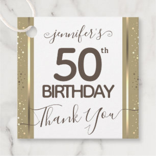 50:e födelsedag med Guld Elegant Gåvor Etiketter