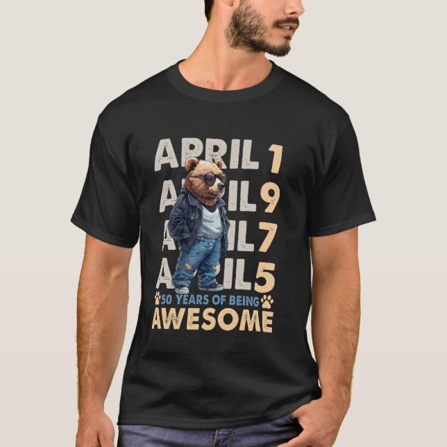 50:e födelsedag med verkliga utmärkelser april 197 t shirt (Framsida)