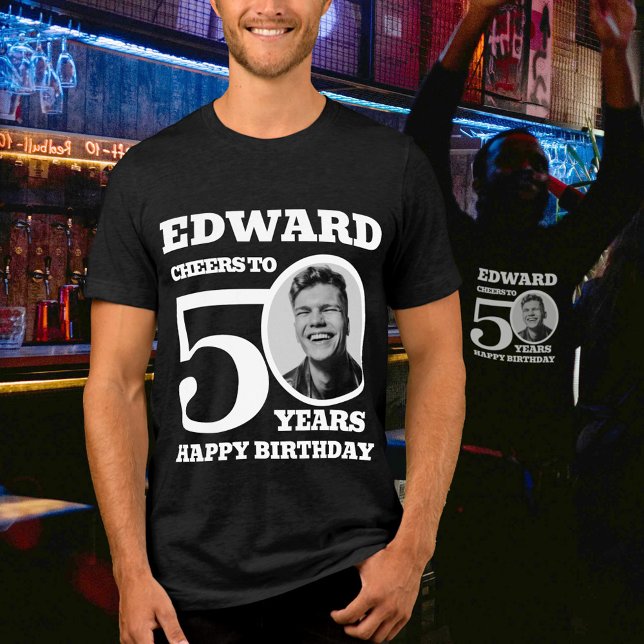 50:e födelsedag med vit text från namn t shirt (Skapare uppladdad)