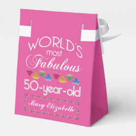 50:e födelsedag Mest Fabulous Gems Raspberry Rosa Presentaskar