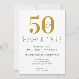 50:e födelsedag Modern Guld Party-inbjudan Inbjudningar