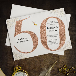 50:e födelsedag Modern minimalistisk faux Guld Gli Inbjudningar