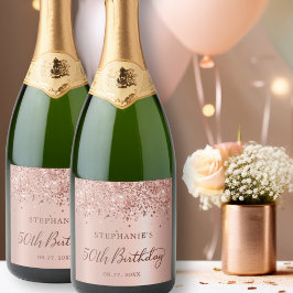 50:e födelsedag, Monogram, ro, guldolja Glitter
