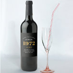 50:e födelsedag Namn 1972 Svarta Guld-Eleganten Vinflaska Etikett<br><div class="desc">En vin-märkning av personlig elegant som är enkel att anpassa för det speciella tillfället.</div>