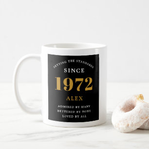 50:e födelsedag Namn 1972 Svarta Guld-Elegantens C Kaffemugg