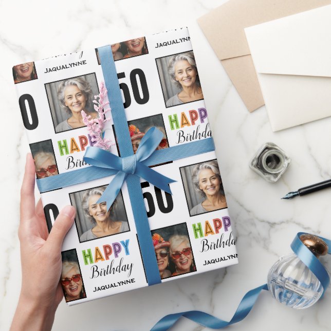 50:e födelsedag Namn Foto Presentpapper (Gifting)