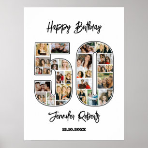 50:e födelsedag Nummer 50 Anpassningsbars fotokoll Poster