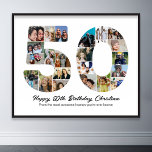 50:e födelsedag nummer 50 fotominnesdag poster<br><div class="desc">Markera 50 år av underbara minnen och äventyr med det här fängslande 50:e födelsedagsnumret Fotokollage. Den här mallen för anpassade är perfektens blandning av kreativitet och känslor, vilket gör att du kan skapa en verkligt minnesvärd gåva till din älskade speciella dag. Ta med dig tio fantastiska år i ett enda...</div>