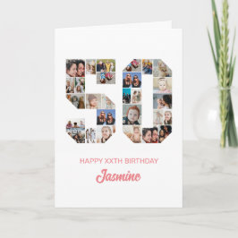 50:e födelsedag nummer 50 Personlig för fotokollag Kort