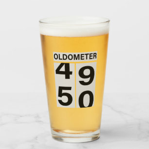 50:e födelsedag Oldometer Glass Glaskopp