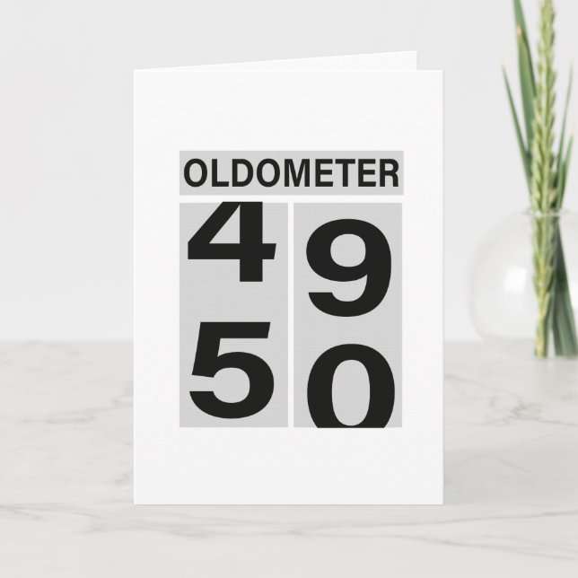 50:e födelsedag Oldometer Helgkort (Framsida)
