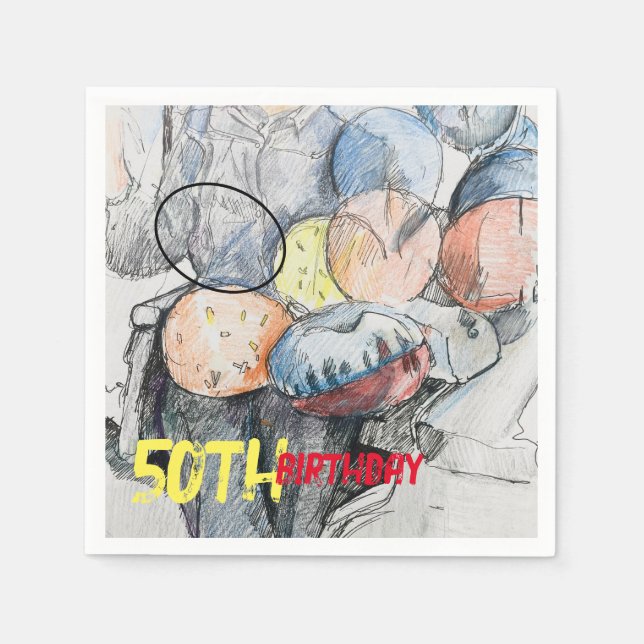 50:e födelsedag pappersservett (Framsidan)
