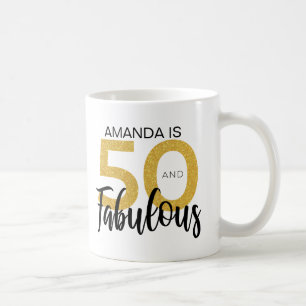50:e födelsedag Personlig för Svarta och Guld-effe Kaffemugg